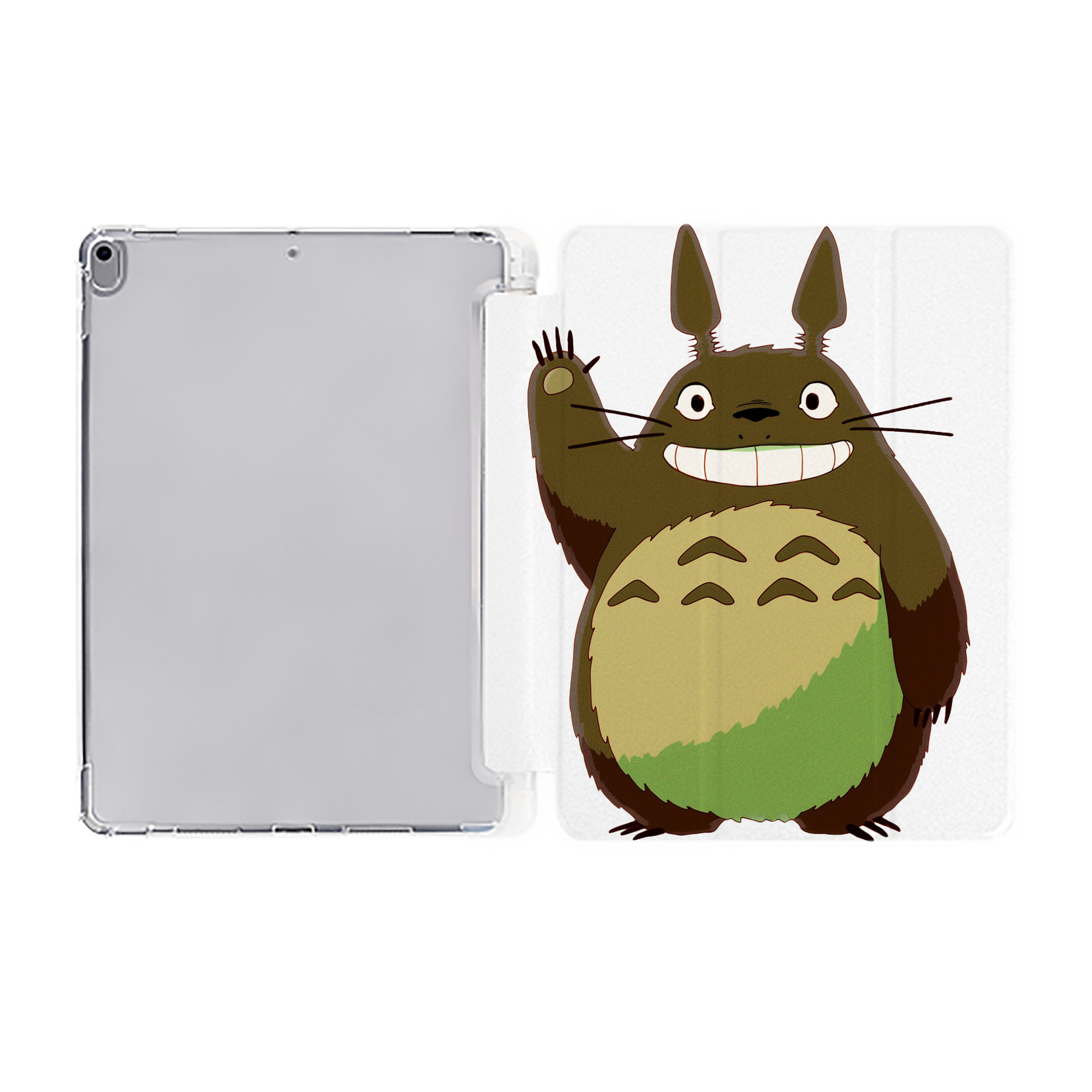 （画像用） となりのトトロ 草壁メイ 草壁サツキ My Neighbor Totoro Satsuki Kusakabe Mei Kusakabe IPad ケース ペン収納付き 三つ折りスタンド PUレザー×シリコン 対応機種9.5/10.5/10.9インチ